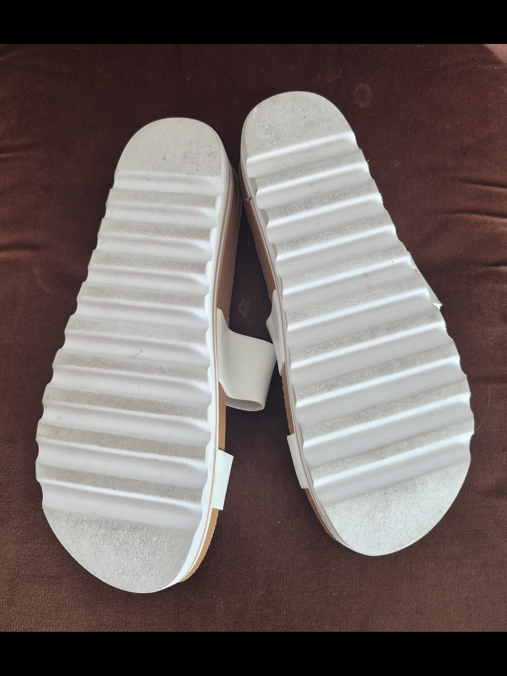 Reef White Cork-Platform Double Strap Slide Sandals - Picture 4 of 4